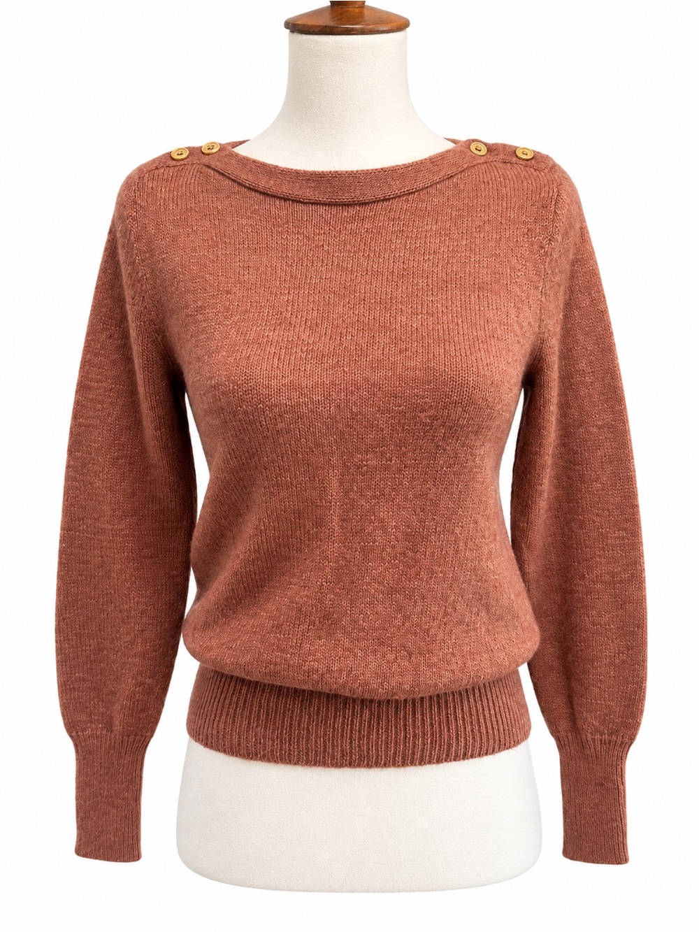 J. Crew Boatneck mohair wool blend Rust Button-Shoulder Women's Sweater s